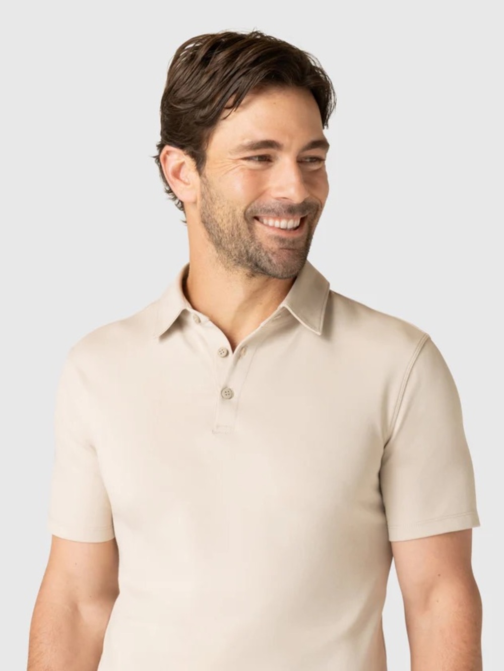 Jack Archer Tech Polo Shirt Mens 3XL Beige Cream Cotton Nylon Short Sleeve